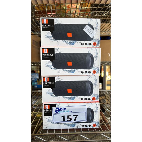 (4) PORTABLE BLUETOOTH SPEAKERS: 1 BLUE, 3 BLACK