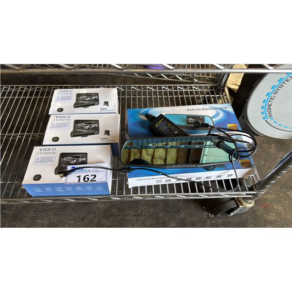 (2) REARVIEW MIRROR DASH CAMERA SYSTEMS & (3) CAR DVR VIDEO KITS