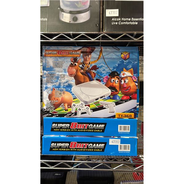 (3) SUPER 8 BIT GAME TY-368 CONSOLES
