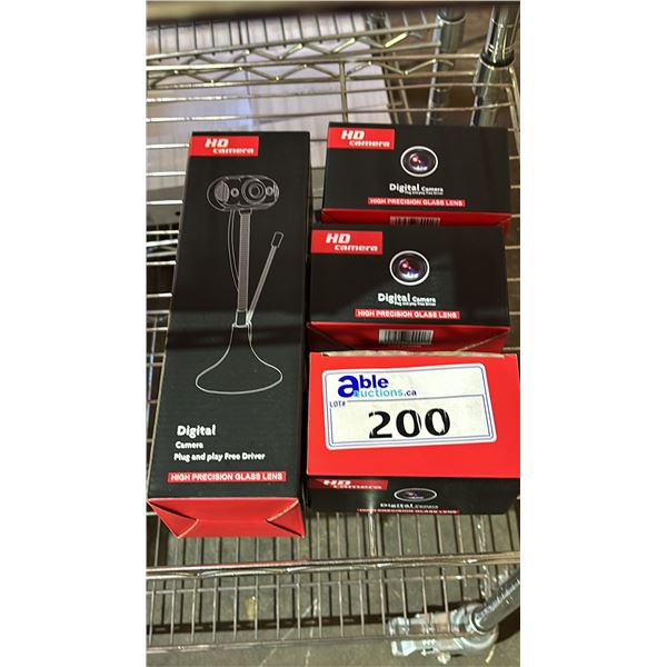 (4) ASSORTED PLUG & PLAY HD DIGITAL CAMERAS