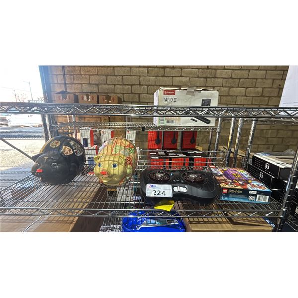 LEGO HARRY POTTER, HOMEDICS FOOT MASSAGER & (2) CERAMIC PIGS