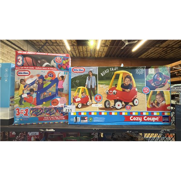 LITTLE TIKES HOOP IT UP PLAY CENTER & LITTLE TIKES COZY COUPE - *WORKING CONDITION UKNOWN/
