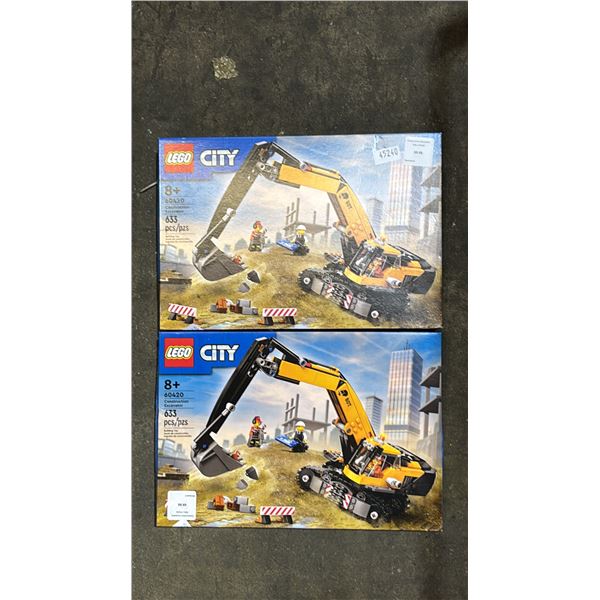 (2) LEGO CITY 60420 CONSTRUCTION EXCAVATORS - *MAY BE MISSING PARTS AND OR PIECES*