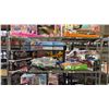 Image 1 : SHELF OF ASSORTED TOYS: NHL ALL STAR NET SETS, EXCAVATOR TOYS, SHARK TRANSPORTER & MORE