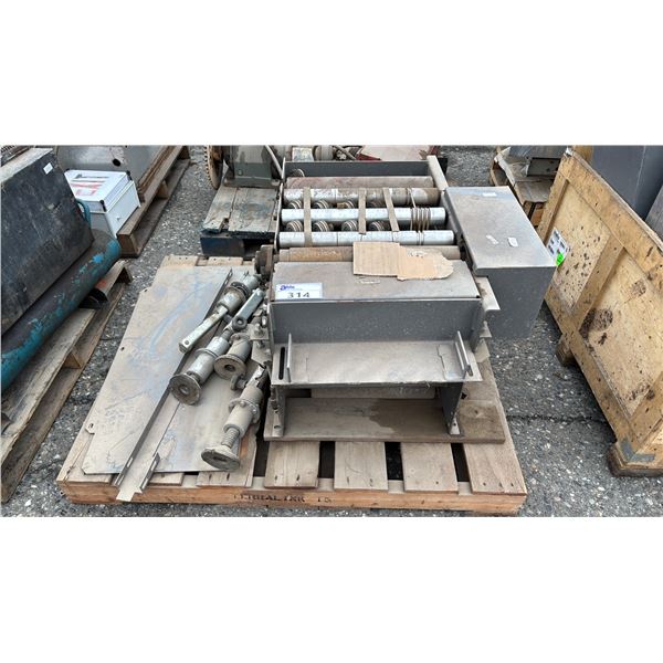PALLET OF FKI LOGISTEX CONVEYOR SYSTEM & OTHER PARTS