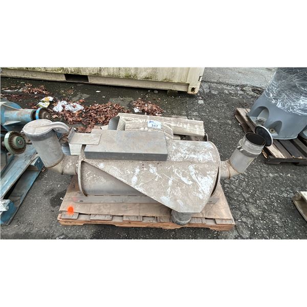 PALLET OF ASSORTED ITEMS INCLUDING; AIR PURIFICATION PARTS, GUTTER PARTS & MORE