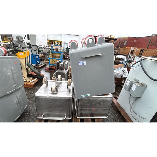 3 INDUSTRIAL ROLLING BINS