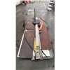Image 2 : PALLET OF ASSORTED ITEMS INCLUDING; PLYWOOD, METAL TRANSITION, RUBBER MAT, METAL SIDING & MORE