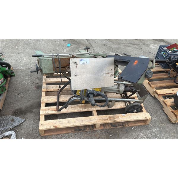 PORTABLE BAND SAW & BOSCH CONCRETE BREAKER ON DOLLY