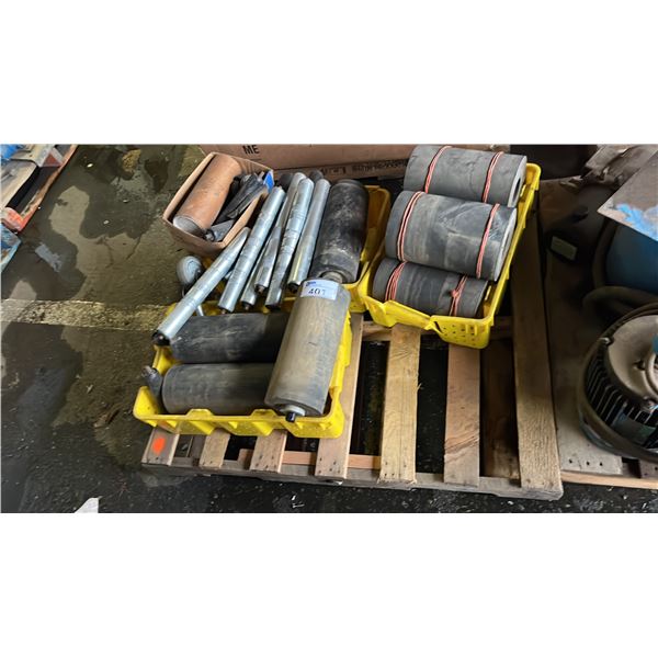PALLET OF ASSORTED CONVEYOR PARTS