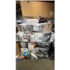 Image 1 : PALLET OF ASSORTED ITEMS INCLUDING; VACUUMS, LIGHTING, DIAPERS & MORE