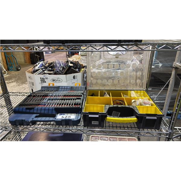 DRILL BET SET (MISSING PIECES) & BIT ORGANIZER WITH CONTENTS