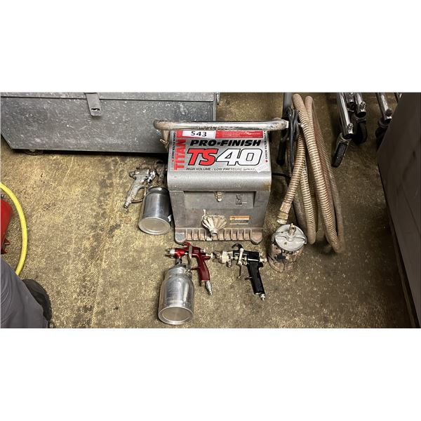 TITAN PRO-FINISH TS40 HIGH VOLUME/LOW PRESSURE SPRAYER WITH HOSE & ATTACHMENTS