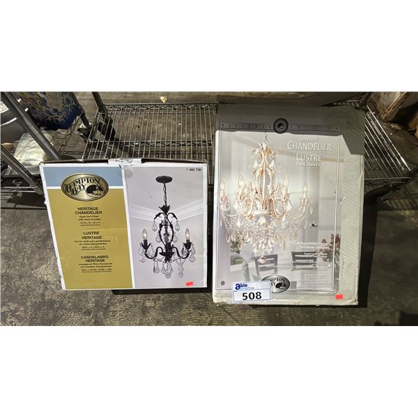 HAMPTON BAY CHANDELIER AND HAMPTON BAY HERITAGE CHANDELIER