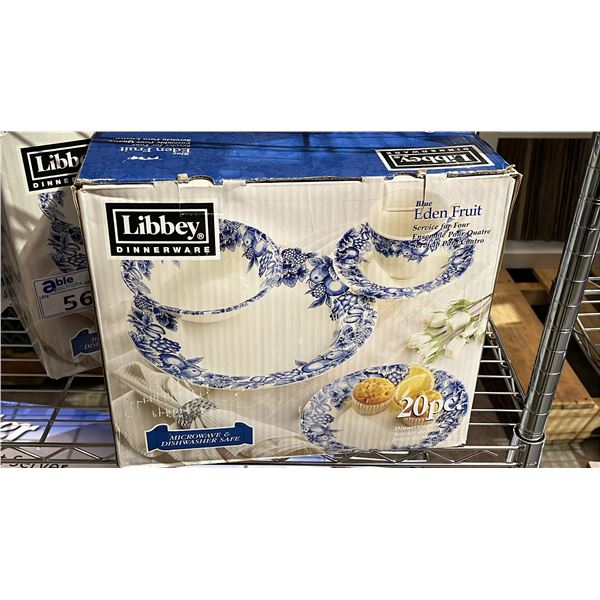 LIBBEY DINNERWARE 20-PC BLUE EDIN FRUIT SERVING SET FOR 4