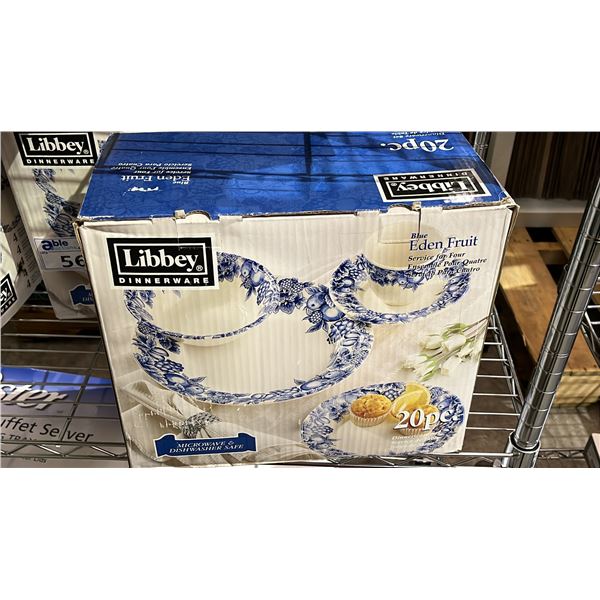 LIBBEY DINNERWARE 20-PC BLUE EDIN FRUIT SERVING SET FOR 4