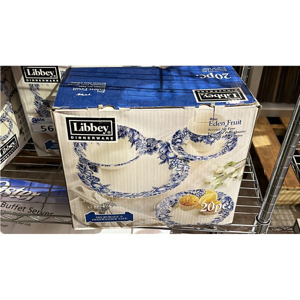 LIBBEY DINNERWARE 20-PC BLUE EDIN FRUIT SERVING SET FOR 4
