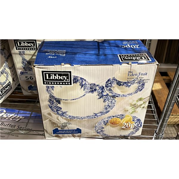 LIBBEY DINNERWARE 20-PC BLUE EDIN FRUIT SERVING SET FOR 4