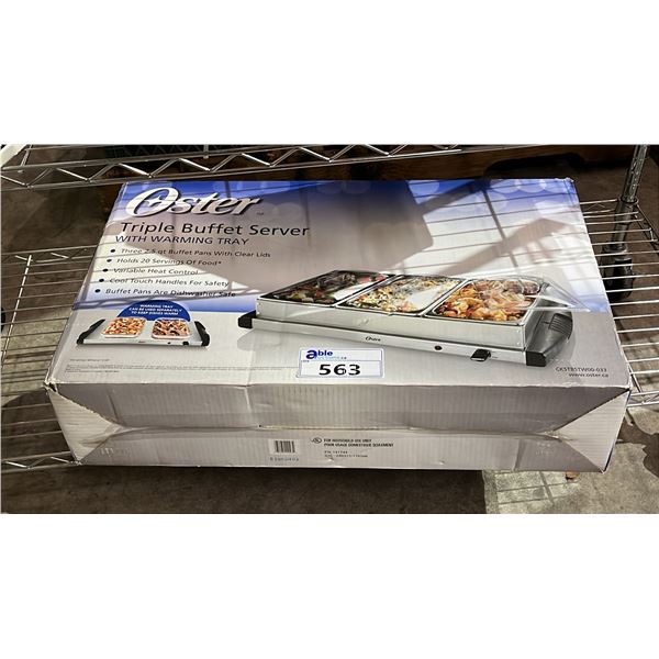 OSTER TRIPLE BUFFET SERVER WITH WARMING TRAY