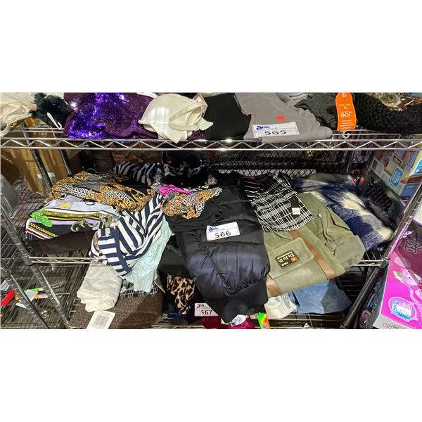 SHELF OF ASSORTED CLOTHING