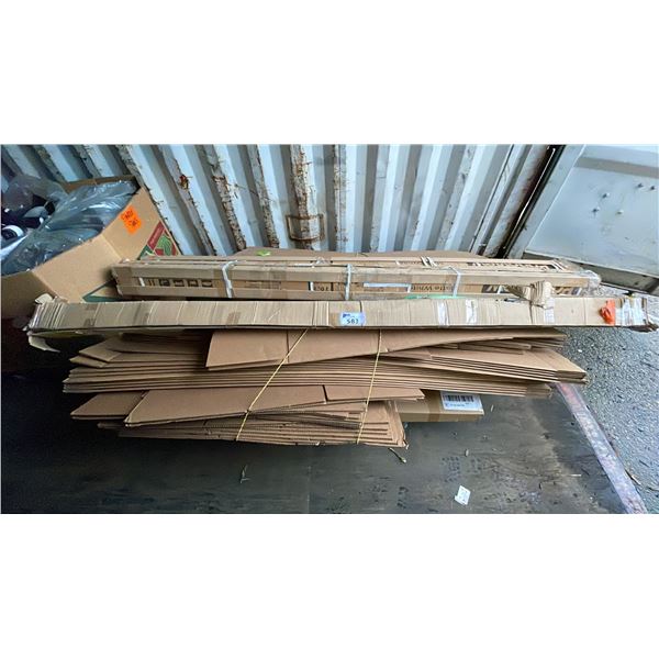 PALLET OF CARDBOARD BOXES AND PROJECTION SCREENS