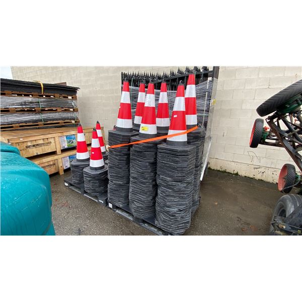 PALLET OF RED REFLECTIVE TRAFFIC CONES