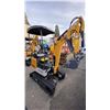 Image 4 : SDLANCH SDLE18 YELLOW 15 HP GAS POWERED RUBBER TRACK MINI EXCAVATOR WITH ATTACHED DIGGING BUCKET,