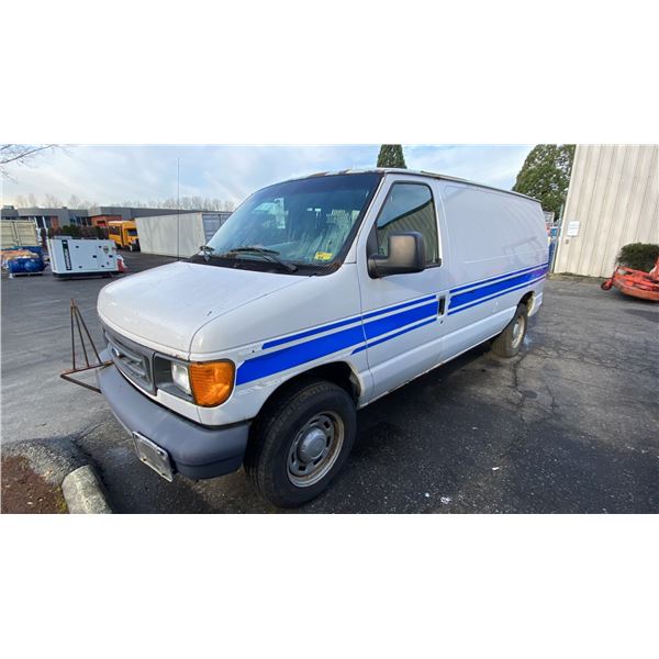 2006 FORD E-150,  3DR CARGO VAN, WHITE, VIN 1FTRE14W96DA66934,