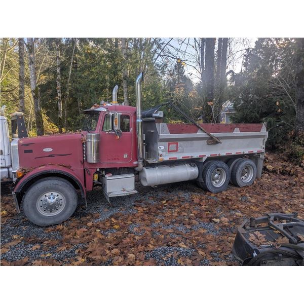 1996 PETERBILT 357, 2DR DUMP TRUCK, RED, VIN 1XPAL69X7TD413785,
