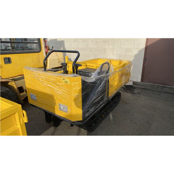 SDLANCH SDLD25 YELLOW RIDE ON GAS POWERED MINI CRAWLER DUMPER, 3 SPEED WITH 9"