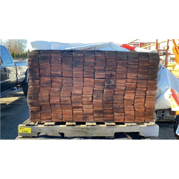 PALLET OF TONGUE & GROOVE WOOD CLADDING APPROX 36"L X 3.5"W X 1/2" THICK