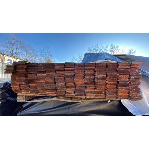 PALLET OF TONGUE & GROOVE WOOD CLADDING APPROX 24"L X 3.5"W X 1/2" THICK