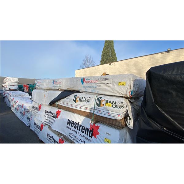 PALLET APPROX. 39 PCS OF ALLURA SPECTRUM PURE WHITE HOUSE SIDING (147"W 43"D 13"H)