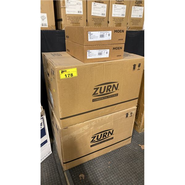 2- ZURN Z5765-U OMNI-FLO URINALS & 2- MOEN M-POWER 3/4" SENSOR URINAL FLUSH VALVES