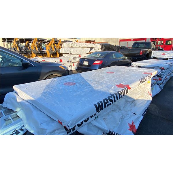 PALLET OF WESTREND 4X10 WITH GROOVE WOODEN BOARDS (120"W 48"D 4"H) *UNKNOWN AMOUNT*