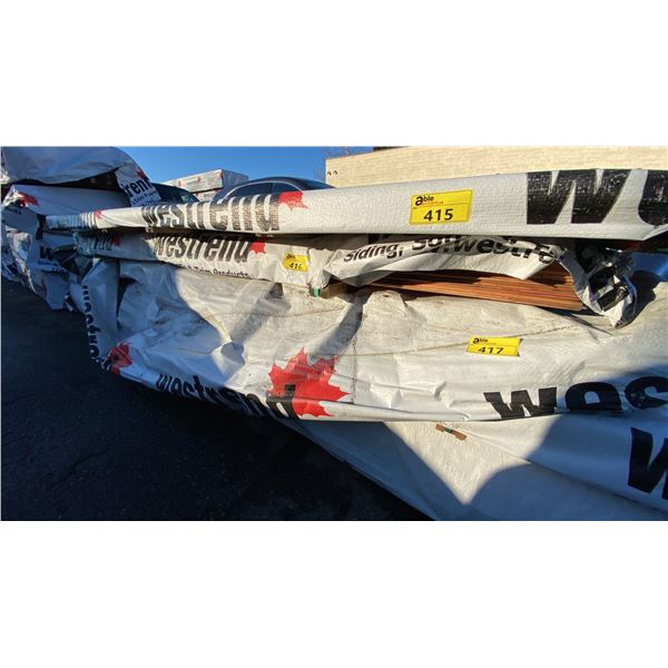PALLET OF WESTREND TONGUE & GROOVE 2X6 WOODEN PLANKS (120"W 42"D 8"H) *UNKNOWN AMOUNT*