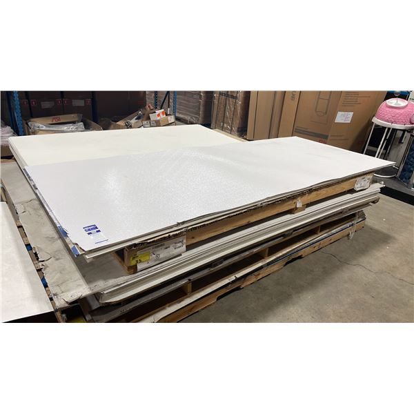 PALLET OF WHITE COMPOSITE SHEETS AND A DRYWALL SHEET