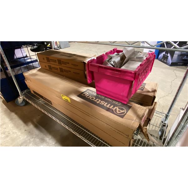 6 CASES OF ARMSTRONG XL7342, 4' CROSS TEES, 2 CASES OF ARMSTRONG XL7328GS GREY STONE