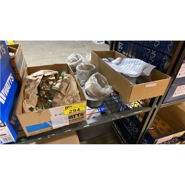 WATTS WATER BACKFLOW PREVENTER, ASSORTED FITTINGS AND HARDWARE