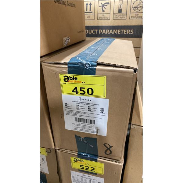 CASE OF 8- 1L BOTTLES OF ECOVACS DEEBOT CLEANING SOLUTION FOR OMNI X1 & X1 TURBO SERIES
