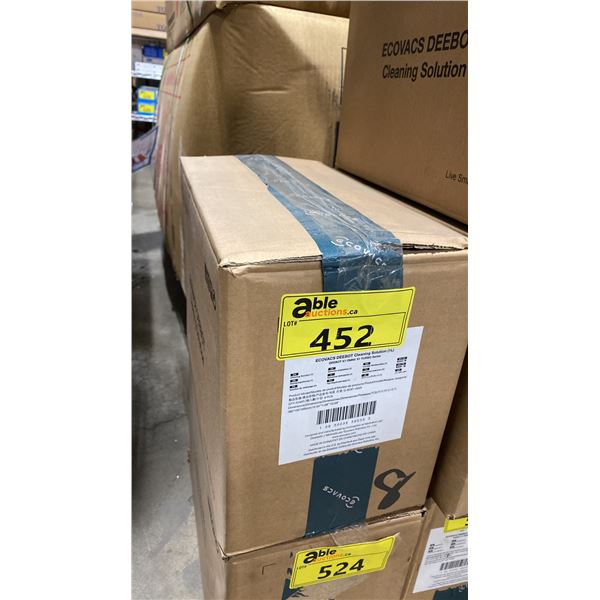 CASE OF 8- 1L BOTTLES OF ECOVACS DEEBOT CLEANING SOLUTION FOR OMNI X1 & X1 TURBO SERIES