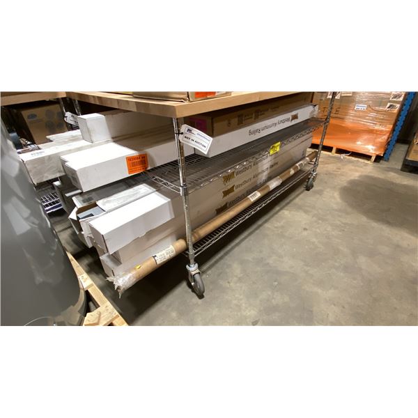 2 SHELVES OF ASSORTED WESTBURY COMMERCIAL ALUMINUM C10 RAILING PARTS *MUST TAKE ALL*