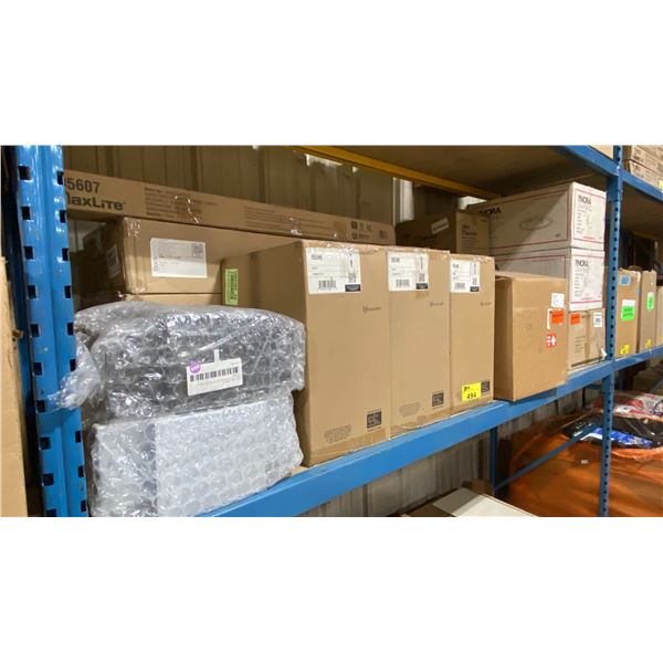 SHELF OF ASSORTED COMMERCIAL CONSTRUCTION LED AND RESIDENTIAL LIGHTING