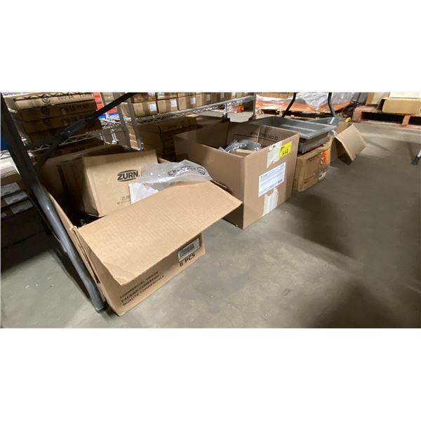 LOT OF ASSORTED HEAVY DUTY COMMERCIAL PLUMBING SUPPLIES