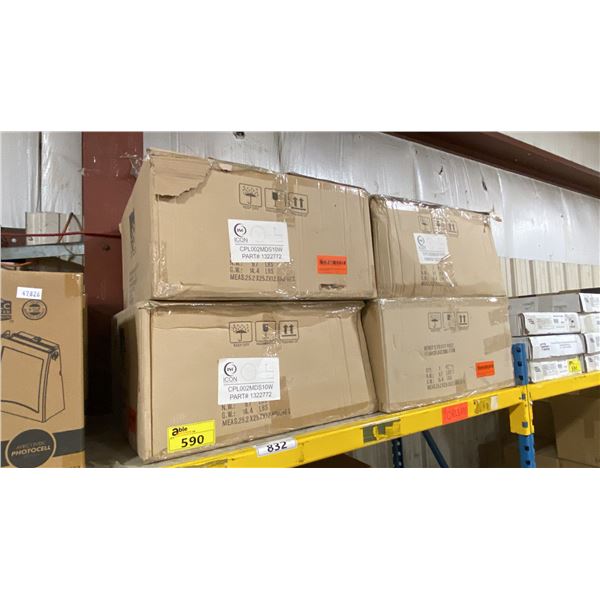 4 BOXES OF ICON CPL002MDS10W 24" ROUND DRUM LIGHT