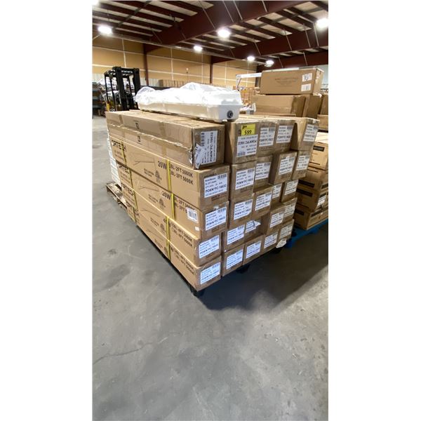 PALLET OF 25 BOXES OF ASSORTED ORTECH COMMERCIAL LED BATTEN LIGHTING