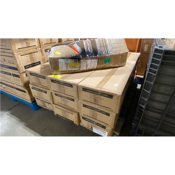 PALLET OF 9 BOXES OF LLF-4FT-40W-4000K COMMERCIAL LINEAR PENDANT LIGHTING