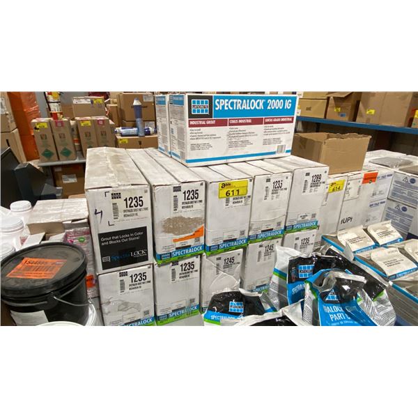 12 BOXES OF ASSORTED SPECTRALOCK COMMERCIAL CONSTRUCTION GROUT COMPOUNDS *MUST TAKE ALL*