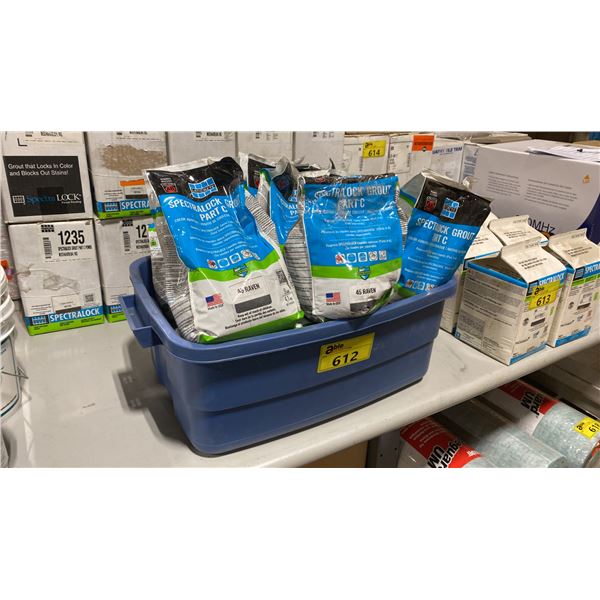 BIN OF ASSORTED SPECTRALOCK COMMERCIAL CONSTRUCTION GROUT COMPOUND BAGS *MUST TAKE ALL*