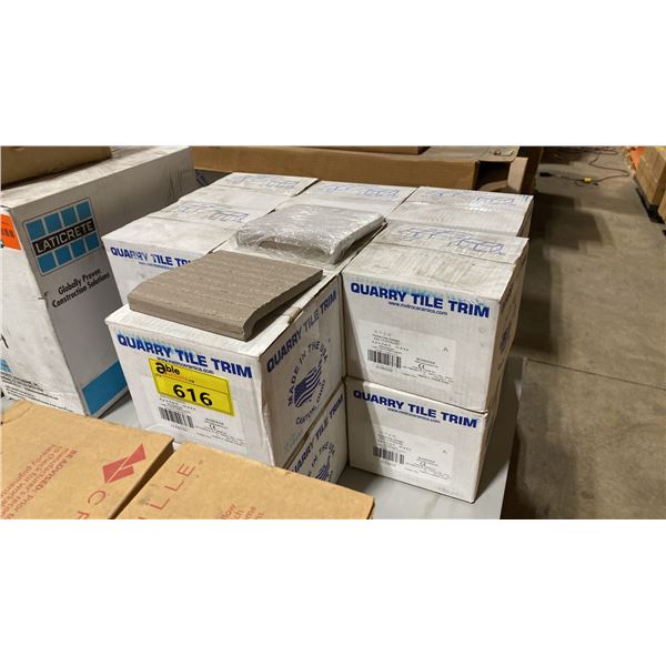 14 BOXES OF COMMERCIAL QUARRY TILE TRIM *MUST TAKE ALL*